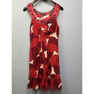 Kaely n-Max dress Womens Size 6 Sleeveless‎ Geometric Beaded Red Circle